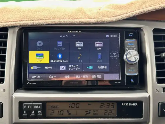 トヨタ ハイラックス サーフ SSR－X 宮城県 2004(平16)年 13.5万km 緑 オールペン（元色：202）/社外メモリナビ（AVIC-RW802）/・CD/DVD/・Bluetooth/・フルセグTV/バックカメラ/ETC/リモコンキー/スペアキー1本/社外17インチAW/フロアマット/ドアバイザー/Wエアバッグ/取扱説明書