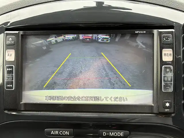 日産 ジューク 15RX 熊本県 2010(平22)年 13.9万km ホワイトパール 純正メモリナビ(MP310-W)/【ワンセグTV/SD/CD/DVD/Bluetooth】/バックカメラ/RAYS18インチアルミホイール/オートライト/ETC/盗難防止装置/プッシュスタート/スマートキー/スペアキー/ベンチシート/ダブルエアバッグ/AAC/ABS