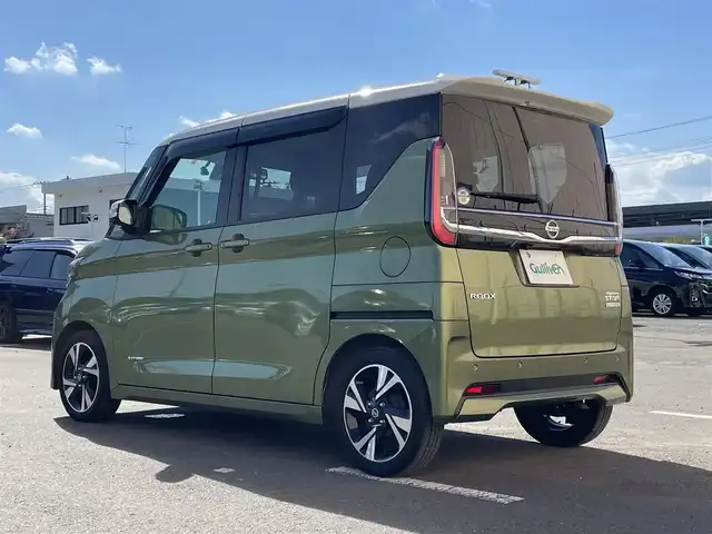 日産 ルークス HWS Gターボ プロパイロットED 東京都 2023(令5)年 1.7万km ホワイトソリッド/プレミアムオリーブM アラウンドビューモニター　/オートクルーズ　/レーンキープアシスト　/両側電動スライドドア　/純正８型ナビ　/・Ｂｌｕｅｔｏｏｔｈ　/・地デジ　/純正ドライブレコーダー前後　/プラズマクラスター付き後席ファン