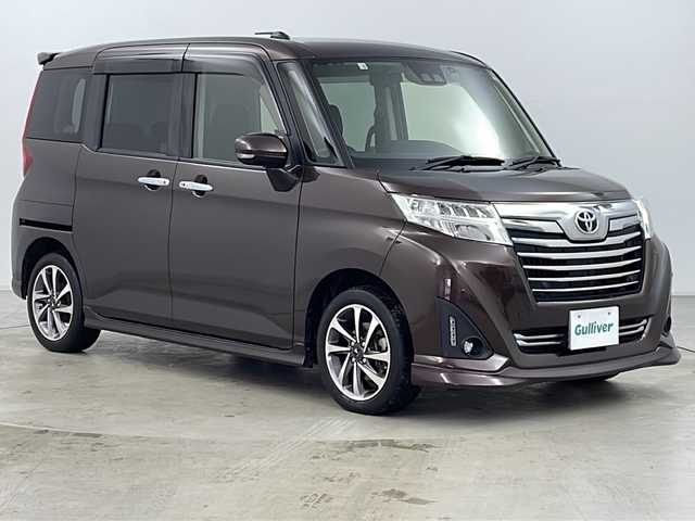 トヨタ ルーミー カスタムG 道央・札幌 2019(平31)年 3.6万km プラムブラウンパールクリスタルシャイン ・純正ナビTV&CD&DVD&BT&HDMI&SD/・寒冷地仕様/・バックカメラ/・PCS/・コーナーセンサー/・クルーズコントロール/・両側パワースライドドア/・DN席シートヒーター/・ビルトインETC/・純正ドライブレコーダー/・純正エンジンスターター/・モデリスタAW/・純正AW付スタッドレスタイヤ積込/・オートマチックハイビーム/・オートライト/・LEDヘッドライト/・スマートキー/・横滑り防止