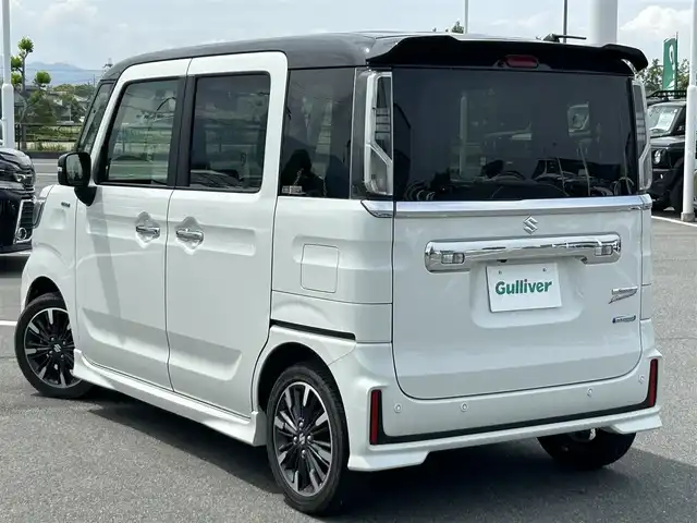 スズキ スペーシア カスタム HYBRID XS 奈良県 2021(令3)年 3.3万km ピュアホワイトパール/ブラック2トーン 社外ナビ　/フルセグ　/ＥＴＣ　/Ｂｌｕｅｔｏｏｔｈ　/両側パワースライドドア　/クルーズコントロール　/コーナーセンサー　/ドライブレコーダー　/シートヒーター　/純正アルミホイール　/ＬＥＤヘッドライト/スペアキー　/衝突被害軽減システム