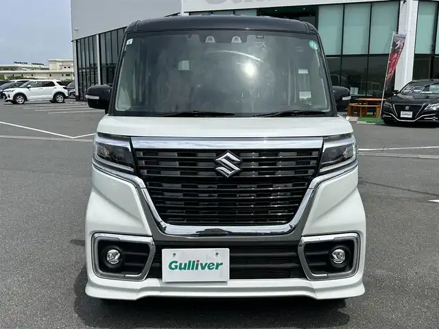 スズキ スペーシア カスタム HYBRID XS 奈良県 2021(令3)年 3.3万km ピュアホワイトパール/ブラック2トーン 社外ナビ　/フルセグ　/ＥＴＣ　/Ｂｌｕｅｔｏｏｔｈ　/両側パワースライドドア　/クルーズコントロール　/コーナーセンサー　/ドライブレコーダー　/シートヒーター　/純正アルミホイール　/ＬＥＤヘッドライト/スペアキー　/衝突被害軽減システム