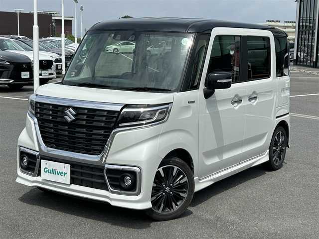 スズキ スペーシア カスタム HYBRID XS 奈良県 2021(令3)年 3.3万km ピュアホワイトパール/ブラック2トーン 社外ナビ　/フルセグ　/ＥＴＣ　/Ｂｌｕｅｔｏｏｔｈ　/両側パワースライドドア　/クルーズコントロール　/コーナーセンサー　/ドライブレコーダー　/シートヒーター　/純正アルミホイール　/ＬＥＤヘッドライト/スペアキー　/衝突被害軽減システム