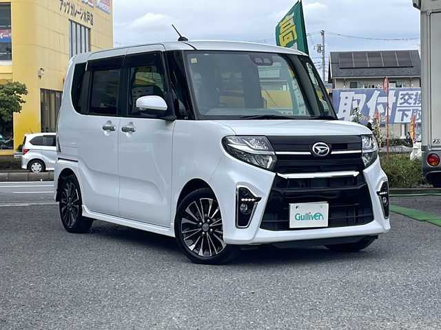 ダイハツ タント カスタム RS セレクション 茨城県 2020(令2)年 6.1万km シャイニングホワイトパール 純正ディスプレーオーディオ/全方位モニター/バックガイドカメラ/ビルトインETC/レーダークルーズコントロール/両側パワースライドドア/前席シートヒーター/ハーフレザーシート/スマートキー/プッシュスタート/純正15インチアルミホイール/純正LEDヘッドライト/純正LEDフォグライト/オートライト/取扱説明書/新車時保証書