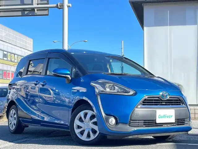 トヨタ シエンタ ハイブリッド G 千葉県 2015(平27)年 6.1万km コバルトブルーメタリック 純正11型後席フリップダウンモニター/ALPINEディスプレイオーディオ/・Apple CarPlay/Android Auto対応/・ラジオ/CD/DVD/BT/ビルトインETC/セーフティセンスＣ/・レーンディパーチャーアラート/・プリクラッシュセーフティ/・オートマチックハイビーム/両側電動パワースライドドア/プッシュスタート/スマートキー/純正フロアマット/オートライト/HIDヘッドライト/フォグライト/保証書/取扱説明書