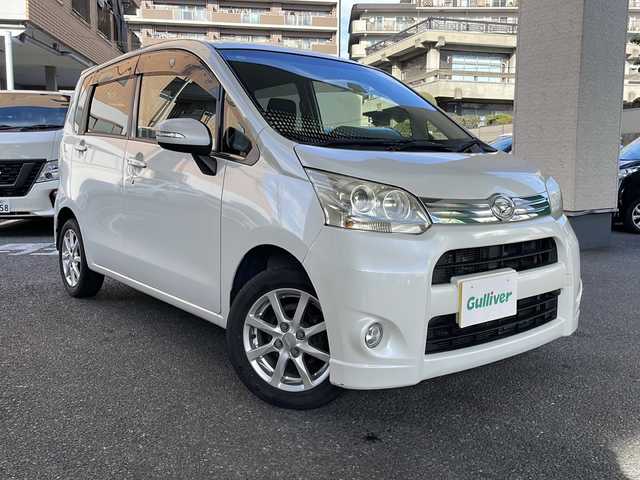 ダイハツ ムーヴ カスタム X 大阪府 2011(平23)年 10.2万km パールホワイトⅢ 純正ナビ/フルセグテレビ/バックカメラ/DVD再生有り/純正アルミホイール/純正フロアマット/プッシュスタート/ETC/ABS/ドアバイザー