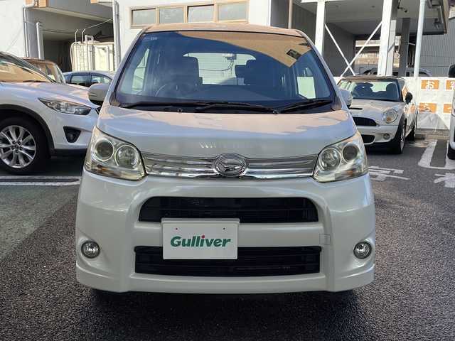 ダイハツ ムーヴ カスタム X 大阪府 2011(平23)年 10.2万km パールホワイトⅢ 純正ナビ/フルセグテレビ/バックカメラ/DVD再生有り/純正アルミホイール/純正フロアマット/プッシュスタート/ETC/ABS/ドアバイザー