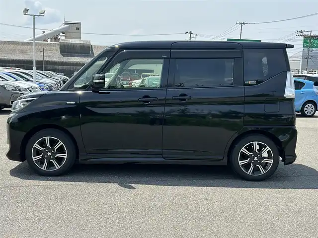 スズキ ソリオ バンディット HV MV 山形県 2020(令2)年 5.4万km スーパーブラックパール 衝突被害軽減システム/SDナビ/　　【CD　DVD　BT　フルセグ】/アラウンドビューモニター/パワースライドドア/クルーズコントロール/LEDオートライト/シートヒーター/純正15インチアルミホイール/ステアリングスイッチ/アイドリングストップ/レーンアシスト/パーキングアシスト/電動格納ウィンカーミラー/スマートキー×２/ETC