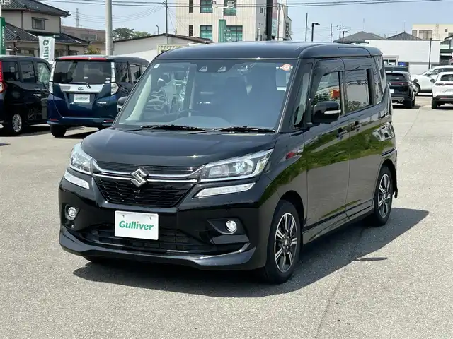 スズキ ソリオ バンディット HV MV 山形県 2020(令2)年 5.4万km スーパーブラックパール 衝突被害軽減システム/SDナビ/　　【CD　DVD　BT　フルセグ】/アラウンドビューモニター/パワースライドドア/クルーズコントロール/LEDオートライト/シートヒーター/純正15インチアルミホイール/ステアリングスイッチ/アイドリングストップ/レーンアシスト/パーキングアシスト/電動格納ウィンカーミラー/スマートキー×２/ETC