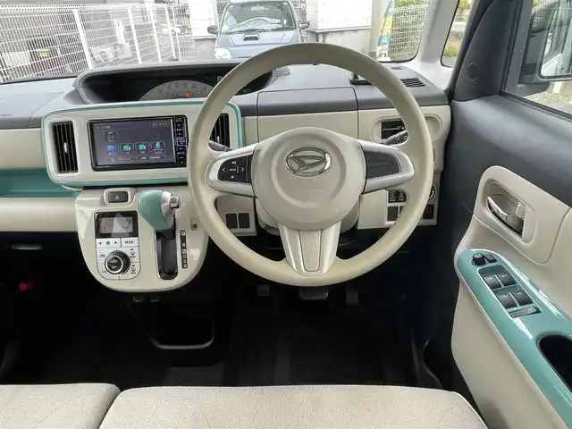 ダイハツ ムーヴ キャンバス X メイクアップ リミテッド SAⅢ 群馬県 2019(令1)年 4.1万km パールホワイトⅢ/ファインミントメタリック 2トーン 注：返品サービス対象車両　MD落札待ち/純正ディーラーSDナビ（Bluetooth/CD/DVD/iPod）/車外全方位カメラ/フルセグTV/社外ETC/両側パワースライドドア/前方社外ドライブレコーダー/USB入力端子/ABS/横滑り防止装置/後方コーナーセンサー/レーンキープアシスト/オートマチックハイビーム/Wエアバッグ/プッシュスタート/スマートキー/フォグライト/ドアバイザー/保証書/取扱説明書