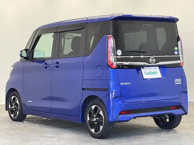 日産 ルークス ハイウェイスター X 栃木県 2021(令3)年 3.2万km アトランティックブルー メモリーナビ/（ＣＤ／Ｂｌｕｅｔｏｏｔｈ／フルセグＴＶ/ＡＵＸ）/全方位カメラ/エマージェンシーブレーキ/前方ドラレコ/片側パワースライドドア/オートライト/LEDヘッドライト/横滑り防止装置/フォグランプ/スマートキー/プッシュスタート/アイドリングストップ/ステアリングスイッチ/電動格納ミラー/純正アルミホイール/純正フロアマット