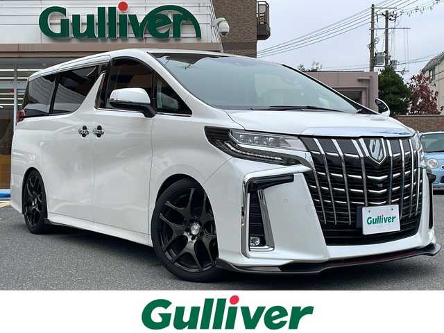 トヨタ アルファード S Cパッケージ 大阪府 2021(令3)年 1.2万km ホワイトパールクリスタルシャイン ワンオーナー/ALPINESTYLEフルエアロ（フロント・サイド・リア）/ALPINESTYLEアルミホイール/ALPINEナビ（フルセグTV/Bluetooth/DVD/バックカメラ）/ALPINEフリップダウンモニター/デジタルインナーミラー/ツインムーンルーフ/パワーシート（運転席・助手席）/シートヒーター/エアーシート（運転席・助手席）/ステアリングヒーター/ETC/オットマン/両側パワースライドドア/プッシュスタート/コーナーセンサー/横滑り防止装置/衝突被害軽減ブレーキ/本革巻きステアリング