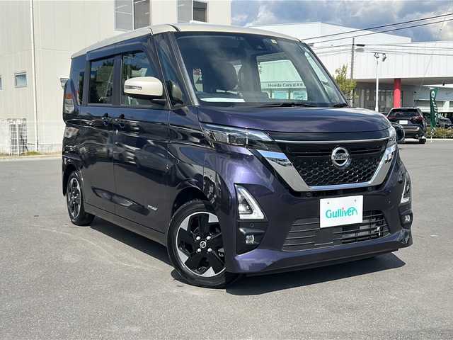 日産 ルークス HWS X プロパイロットED 長野県 2020(令2)年 1万km アメジストパープル 純正9インチSDナビ【MM319D-L】/（CD/DVD/BT/フルセグTV）/アラウンドビューモニター/プロパイロット/レーダークルーズコントロール/ハンズフリー両側パワースライドドア/純正ドライブレコーダー/インテリジェントエマージェンシーブレーキ/踏み間違い衝突防止アシスト/車線逸脱防止支援システム/車線逸脱警報/前方衝突予測警報/ふらつき警報機能/標識検知機能/コーナーセンサー/ステアリングスイッチ/電動パーキングブレーキ/ブレーキホールド/LEDヘッドライト/フォグランプ/オートライト/スマートキー/Pスタート/レザー調シートカバー/純正14インチAW/純正フロアマット/ドアバイザー