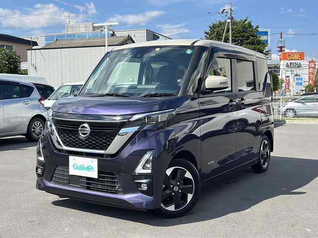 日産 ルークス HWS X プロパイロットED 長野県 2020(令2)年 1万km アメジストパープル 純正9インチSDナビ【MM319D-L】/（CD/DVD/BT/フルセグTV）/アラウンドビューモニター/プロパイロット/レーダークルーズコントロール/ハンズフリー両側パワースライドドア/純正ドライブレコーダー/インテリジェントエマージェンシーブレーキ/踏み間違い衝突防止アシスト/車線逸脱防止支援システム/車線逸脱警報/前方衝突予測警報/ふらつき警報機能/標識検知機能/コーナーセンサー/ステアリングスイッチ/電動パーキングブレーキ/ブレーキホールド/LEDヘッドライト/フォグランプ/オートライト/スマートキー/Pスタート/レザー調シートカバー/純正14インチAW/純正フロアマット/ドアバイザー