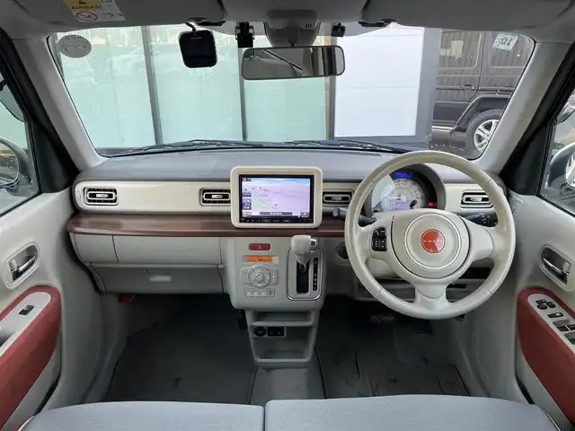 スズキ ラパン S セレクション 香川県 2018(平30)年 6.8万km ノクターンブルーパール/ホワイト2トーン 登録時走行距離：67410km/ディーラーOPカロッツェリア8型ナビ/　CD DVD BT フルセグTV/全方位カメラ/シートヒーター/衝突被害軽減装置/HIDヘッドライト/オートライト/横滑り防止装置/アイドリングストップ/ビルトインETC/ドライブレコーダー/革巻きステアリング/ステアリングスイッチ/プッシュスタート/スマートキー/スペアキー