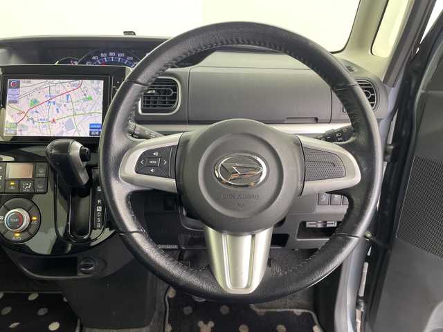 ダイハツ タント カスタム RS SA 愛知県 2014(平26)年 12.1万km タングステングレーM 純正ナビ/・Bluetooth/・SD録音/・CD/DVD/・フルセグテレビ　/バックカメラ/両側パワースライドドア/スマートキー/衝突軽減ブレーキ/ＥＴＣ/フロアマット/スペアキー/ＬＥＤヘッドライト/オートライト