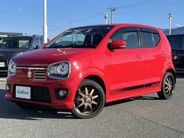 スズキ アルト ターボRS 奈良県 2017(平29)年 5.7万km ピュアレッド KENWOODナビ（KXM-E502V）/（フルセグ/BT/CD/DVD）/パドルシフト/衝突軽減システム/運転席シートヒーター/アイドリングストップ/横滑り防止/オートライト/電動格納ミラー/前後ドライブレコーダー/ETC/RAYS16インチAW/保証書/取り扱い説明書
