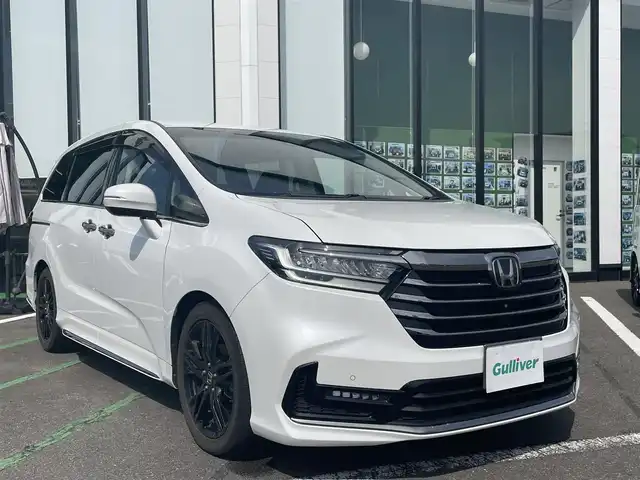 ホンダ オデッセイ アブソルート EX 長崎県 2021(令3)年 4.6万km プラチナホワイトパール ワンオーナー/純正後席モニター/純正ナビ/（フルセグ・DVD・SD・DVD・BT)/全方位カメラ/レーダークルーズコントロール/前席パワーシート/前席シートヒーター/ホンダセンシング/オートライト/LEDヘッドライト/ETC2.0/前後ドライブレコーダー/ハーフレザーシート/パワーバックドア/クリアランスソナー/ステアリングスイッチ/パドルシフト/アイドリングストップ