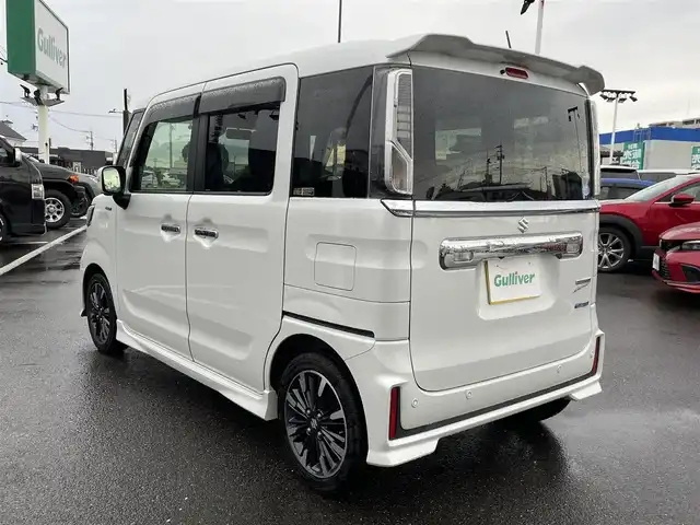 スズキ スペーシア カスタム HYBRID XS 長崎県 2018(平30)年 6万km ピュアホワイトP 純正8型ナビ/CD/DVD/BT/フルセグTV/両側パワースライドドア/全方位モニターカメラ/パーキングセンサー/セーフティサポート/・デュアルセンサーブレーキサポート/・後退時ブレーキサポート/・前後誤発進抑制機能/・車線逸脱警報機能/・ふらつき警報機能/・先行車発進お知らせ機能/・ハイビームアシスト/LEDオートヘッドランプ/本革巻きステアリング/合皮/ファブリックコンビシート/運転席シートヒーター/純正15インチアルミホイール/キーレスプッシュスタートシステム