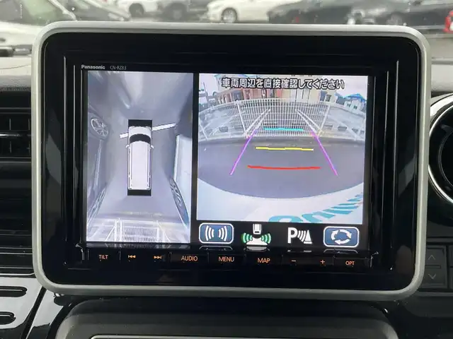 スズキ スペーシア カスタム HYBRID XS 長崎県 2018(平30)年 6万km ピュアホワイトP 純正8型ナビ/CD/DVD/BT/フルセグTV/両側パワースライドドア/全方位モニターカメラ/パーキングセンサー/セーフティサポート/・デュアルセンサーブレーキサポート/・後退時ブレーキサポート/・前後誤発進抑制機能/・車線逸脱警報機能/・ふらつき警報機能/・先行車発進お知らせ機能/・ハイビームアシスト/LEDオートヘッドランプ/本革巻きステアリング/合皮/ファブリックコンビシート/運転席シートヒーター/純正15インチアルミホイール/キーレスプッシュスタートシステム
