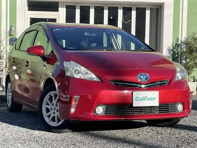 トヨタ プリウス α S 埼玉県 2012(平24)年 8.3万km レッドマイカメタリック 純正ナビTV/プッシュスタート/バックカメラ/ビルトインETC/オートライト/フォグランプ/取扱説明書/保証書付整備手帳