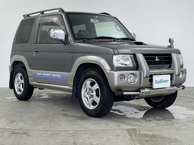 三菱 パジェロ ミニ VR 鹿児島県 2002(平14)年 3.9万km レガートグレー/シンフォニックシルバーM 純正オーディオ/純正アルミホイール/4WD/パワーウィンドウ/パワーステアリング/ルーフレール/スペアタイヤ