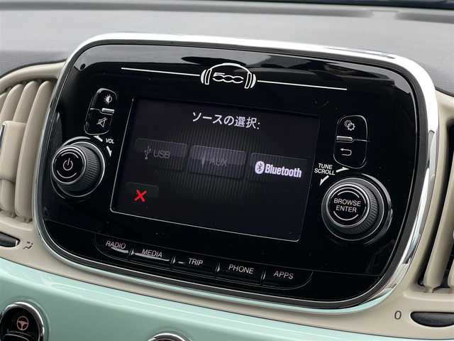 フィアット ５００ 1．2 ポップ 山梨県 2017(平29)年 4.3万km LATTE MENTA 純正ディスプレイオーディオ/Bluetooth/USB/AUX/ETC/CITYモード/半革/純正フロアマット/リモコンキー