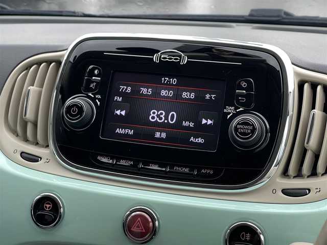 フィアット ５００ 1．2 ポップ 山梨県 2017(平29)年 4.3万km LATTE MENTA 純正ディスプレイオーディオ/Bluetooth/USB/AUX/ETC/CITYモード/半革/純正フロアマット/リモコンキー