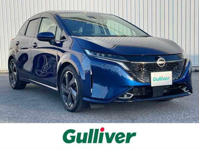 日産 オーラ G レザーエディション 滋賀県 2022(令4)年 0.6万km オーロラフレアブルーパール 純正メモリナビ/(フルセグ CD Bluetooth)/アラウンドビューモニター/インテリジェントブレーキサポート/レザーシート/シートヒーター/革巻きステアリング/ステアリングリモコン/ステアリングヒーター/ドライブレコーダー/電動パーキングブレーキ/オートブレーキホールド/プッシュスタート/スマートキー/電動格納ミラー/ウインカーミラー/ドアバイザー/純正フロアマット