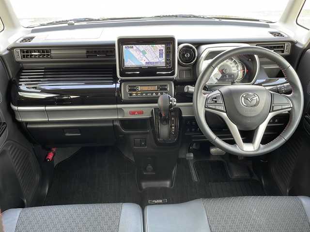 マツダ フレアワゴン カスタムスタイル ハイブリッド XS 山口県 2018(平30)年 4万km ブルーイッシュブラックパール3 社外SDナビ【KXM-E503V】/・フルセグTV/・Bluetooth/・AM/FM/・CD/DVD/・SD/・USB／iPod/両側パワースライドドア/ドライブレコーダー/ETC/バックカメラ/プッシュスタート/スマートキー(スペアキー有）/シートヒーター/ルーフサーキュレーター/後席ロールサンシェード/LEDヘッドライト/LEDフォグランプ/電動格納ウィンカーミラー/純正15インチアルミホイール/ベンチシート/助手席シートアンダートレー/取扱説明書/メンテナンスノート/ナビ取扱説明書/安全装備/・デュアルセンサーブレーキサポート /・誤発進抑制機能/・後退時ブレーキサポート/・誤発進抑制機能/・車線逸脱警報機能/・ふらつき警報機能/・先行車発進お知らせ機能/・ハイビームアシスト機能/・リアパーキングセンサー