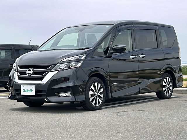 日産 セレナ ハイウェイスターVセレクションⅡ 佐賀県 2018(平30)年 8.2万km ダイヤモンドブラック ワンオーナー/純正９型ナビ/・フルセグTV/CD/DVD/Bluetooth/アラウンドビューモニター/フリップダウンモニター/両側パワースライドドア/コーナーセンサー/ドライブレコーダー/エマージェンシーブレーキ/・速度標識標示/・道路標識標示/・ふらつき警報/クルーズコントロール/純正LEDヘッドライト/純正16インチアルミホイール/純正フロアマット/ETC/新車保証書/取扱説明書/スペアキー1本