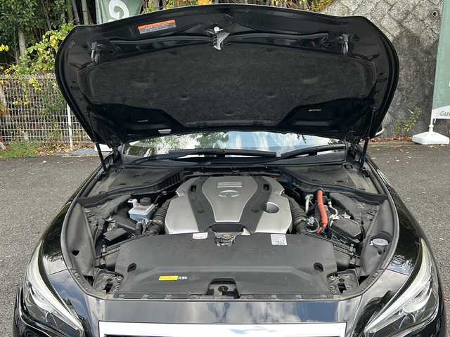 日産 スカイライン ハイブリッド 350GT Type P 京都府 2015(平27)年 14.4万km スーパーブラック 純正ナビ/・フルセグTV/BT Audio/CD/DVD/・フロント/サイド/バックカメラ/ドラレコ/ETC/インテリジェントクルーズコントロール/インテリジェントペダル/レザーシート/パワーシート/メモリーシート/シートヒーター/プッシュスタート/オートライト/オートハイビーム/レーダーセンサー/ドアバイザー/純正フロアマット/保証書/取扱説明書/スマートスペアキー×1