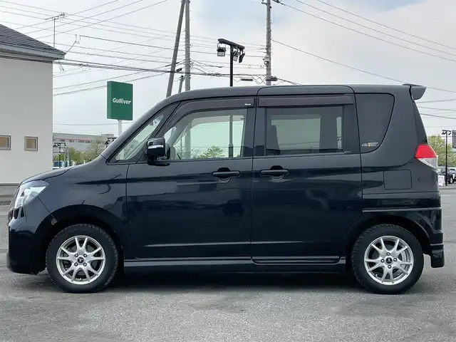 スズキ ソリオ バンディット DJE 道央・札幌 2014(平26)年 6.9万km ブルーイッシュブラックパール3 ４WD/社外SDナビ/CD/DVD/BT/フルセグ/衝突被害軽減ブレーキ/横滑り防止装置/クルーズコントロール/ETC/ドライブレコーダー/アイドリングストップ/片側パワースライドドア/前席シートヒーター/革巻きステアリング/ステアリングリモコン/プッシュスタート/スマートキー/HIDヘッドライト/オートライト/フォグランプ/電動格納ミラー/ヒーテッドドアミラー/ウィンカーミラー/純正フロアマット/ドアバイザー/スペアキー/純正AW付冬タイヤ積込/165/60/R15/2020年/山3mm