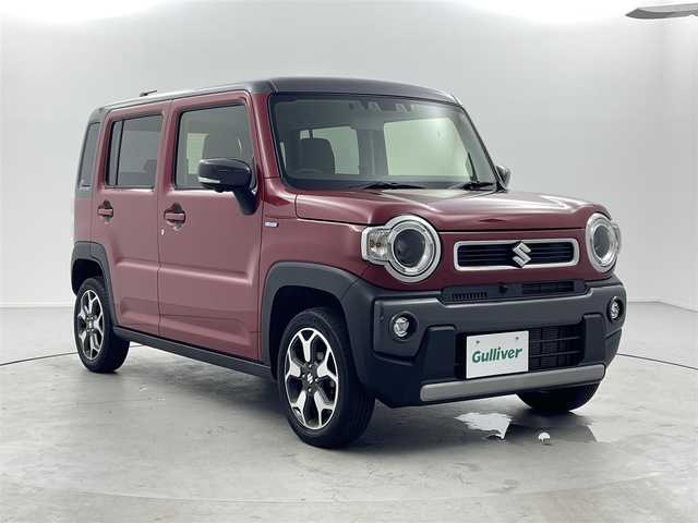スズキ ハスラー HYBRID X 福井県 2023(令5)年 2.5万km フェニックスレッドパール/ガンメタリック2トーンルーフ 純正9インチナビ/-フルセグTV/-Bluetooth/-CD/-DVD再生機能/全周囲カメラ/バックカメラ/コーナーセンサー/D席/N席シートヒーター/純正AW15インチ/純正HIDヘッドライト/純正フォグランプ/クルーズコントロール（追従走行機能有）/衝突被害軽減ブレーキ/レーンキープアシスト/車線逸脱防止機能/アイドリングストップ/間欠ワイパー/本革巻きステアリング/本革巻きシフトノブ/純正リヤ2スピーカー／フロント2ツイーター/USBポート×3/プレミアムUV&IRカットガラス（D/N席）/IRカット機能付フロントガラス/スペアキーあり