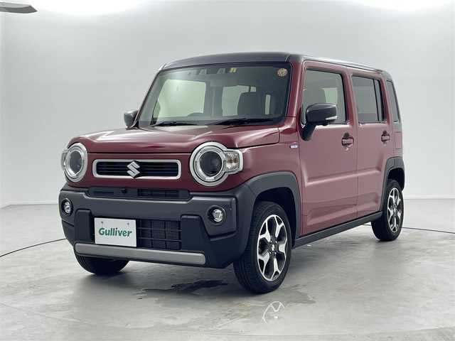 スズキ ハスラー HYBRID X 福井県 2023(令5)年 2.5万km フェニックスレッドパール/ガンメタリック2トーンルーフ 純正9インチナビ/-フルセグTV/-Bluetooth/-CD/-DVD再生機能/全周囲カメラ/バックカメラ/コーナーセンサー/D席/N席シートヒーター/純正AW15インチ/純正HIDヘッドライト/純正フォグランプ/クルーズコントロール（追従走行機能有）/衝突被害軽減ブレーキ/レーンキープアシスト/車線逸脱防止機能/アイドリングストップ/間欠ワイパー/本革巻きステアリング/本革巻きシフトノブ/純正リヤ2スピーカー／フロント2ツイーター/USBポート×3/プレミアムUV&IRカットガラス（D/N席）/IRカット機能付フロントガラス/スペアキーあり