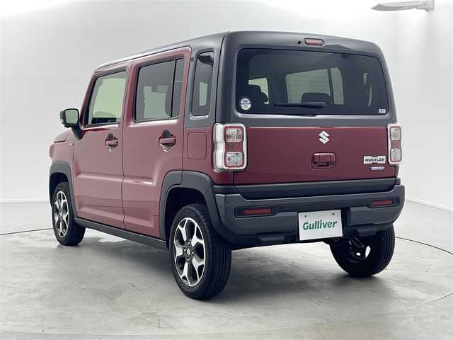 スズキ ハスラー HYBRID X 福井県 2023(令5)年 2.5万km フェニックスレッドパール/ガンメタリック2トーンルーフ 純正9インチナビ/-フルセグTV/-Bluetooth/-CD/-DVD再生機能/全周囲カメラ/バックカメラ/コーナーセンサー/D席/N席シートヒーター/純正AW15インチ/純正HIDヘッドライト/純正フォグランプ/クルーズコントロール（追従走行機能有）/衝突被害軽減ブレーキ/レーンキープアシスト/車線逸脱防止機能/アイドリングストップ/間欠ワイパー/本革巻きステアリング/本革巻きシフトノブ/純正リヤ2スピーカー／フロント2ツイーター/USBポート×3/プレミアムUV&IRカットガラス（D/N席）/IRカット機能付フロントガラス/スペアキーあり