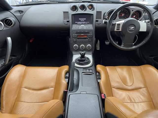 日産 フェアレディ Ｚ バージョンST 滋賀県 2005(平17)年 11万km ホワイトパール 純正ナビ/(CD/MD)/前後ドラレコ/オレンジ革シート/シートヒーター/パワーシート/ステアリングスイッチ/ETC