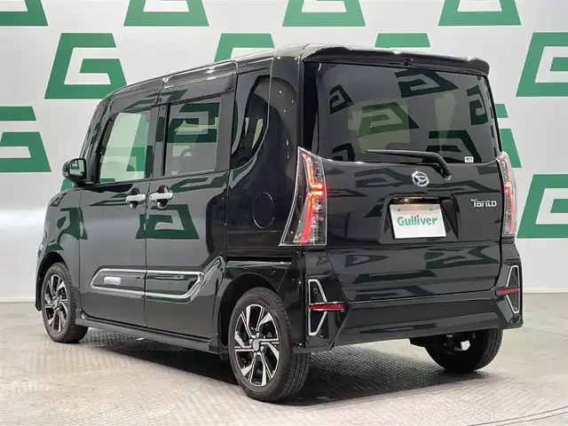 ダイハツ タント カスタム X スタイルセレクション 鹿児島県 2021(令3)年 3.9万km ブラックマイカメタリック ワンオーナー/禁煙車/純正9インチナビ(CD/DVD/フルセグTV/Bluetooth)/バックカメラ/両側パワースライドドア/コーナーセンサー/前席シートヒーター/純正前後ドライブレコーダー/スマートアシスト/LEDヘッドライト/後席ロール式サンシェード/シートバックテーブル/ビルトインETC/純正フロアマット/ドアバイザー/オートライト
