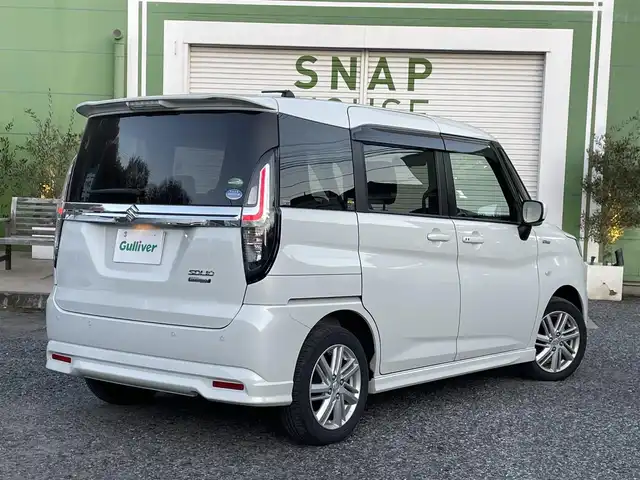 スズキ ソリオ HV MX 埼玉県 2020(令2)年 1.3万km ピュアホワイトP 衝突軽減ブレーキ/レーダークルーズコントロール/前席シートヒーター/LEDヘッドライト/クリアランスソナー/純正15インチアルミ/左パワースライドドア/プッシュスタート/スマートキー/走行１２９３３キロ/保証書付整備手帳/取扱説明書