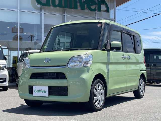 ダイハツ タント L SA 道央・札幌 2014(平26)年 6.9万km マスカットグリーンメタリック ４WD/社外SDナビ(AM/FM/CD/DVD)/ワンセグ(走行中視聴可能)/バックカメラ/アイドリングストップ/ドアバイザー/純正フロアマット/両側スライドドア/ベンチシート/ETC/横滑り防止装置/衝突軽減ブレーキ/盗難防止装置/ステアリングスイッチ/後席用サンシェード/積込夏タイヤ/　(純正AW付 165/55R15 18年製 溝３ｍｍ)