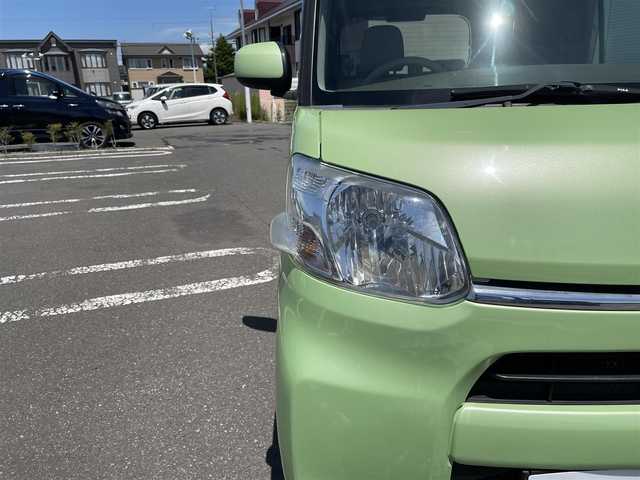 ダイハツ タント L SA 道央・札幌 2014(平26)年 6.9万km マスカットグリーンメタリック ４WD/社外SDナビ(AM/FM/CD/DVD)/ワンセグ(走行中視聴可能)/バックカメラ/アイドリングストップ/ドアバイザー/純正フロアマット/両側スライドドア/ベンチシート/ETC/横滑り防止装置/衝突軽減ブレーキ/盗難防止装置/ステアリングスイッチ/後席用サンシェード/積込夏タイヤ/　(純正AW付 165/55R15 18年製 溝３ｍｍ)