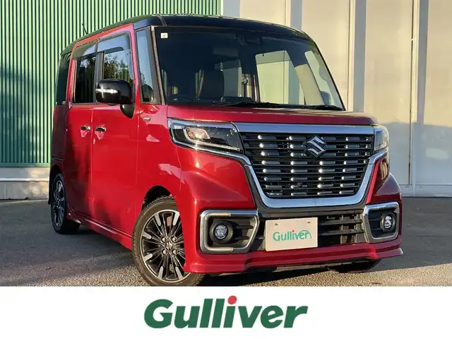 スズキ スペーシア カスタム HYBRID XS 福岡県 2019(平31)年 7.7万km 赤Ⅱ 両側パワースライドドア/社外ナビ/フルセグTV/Bluetooth接続/CD/DVD/全方位カメラ/ETC/運転席シートヒーター/ハーフレザーシート/コーナーセンサー/横滑り防止