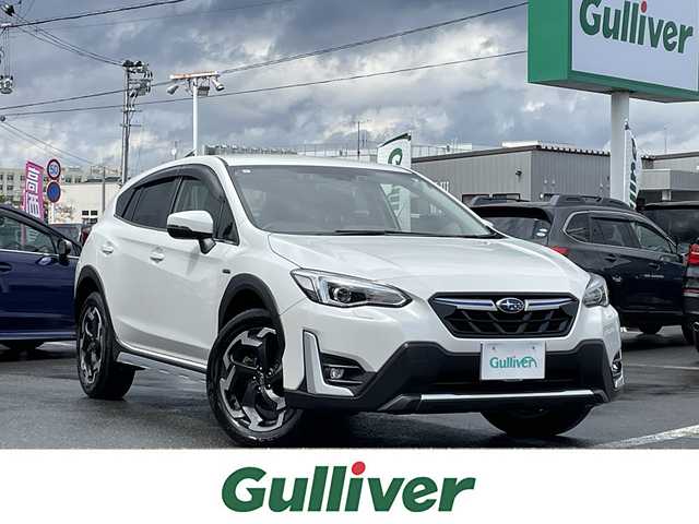 スバル ＸＶ ハイブリッド アドバンス 青森県 2021(令3)年 2.4万km クリスタルホワイトP 4WD/ディーラーオプションナビ/フルセグTV/CD/DVD/BT/ETC2.0/純正ドライブレコーダー/D/N席パワーシート/D席シートメモリ/ハーフレザーシート/本革巻きステアリング/電動パーキングブレーキ/LEDオートライト/フォグランプ/ステアリング連動ヘッドランプ/アイサイトVer3.0/社外17インチホイール付きスタッドレスタイヤ積込