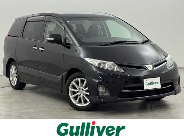 トヨタ エスティマ アエラス Gエディション 福岡県 2010(平22)年 8.9万km ブラック フリップダウンモニター　/社外ナビ／フルセグＴＶ　/バックカメラ　/ビルトインＥＴＣ　/クルーズコントロール　/両側電動スライドドア　/プッシュスタート　/電動格納式ドアミラー　/純正フロアマット　/純正１７インチＡＷ