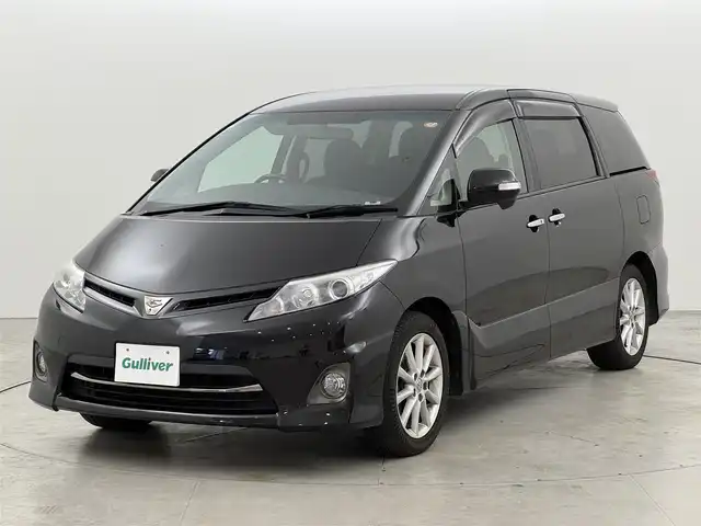 トヨタ エスティマ アエラス Gエディション 福岡県 2010(平22)年 8.9万km ブラック フリップダウンモニター　/社外ナビ／フルセグＴＶ　/バックカメラ　/ビルトインＥＴＣ　/クルーズコントロール　/両側電動スライドドア　/プッシュスタート　/電動格納式ドアミラー　/純正フロアマット　/純正１７インチＡＷ
