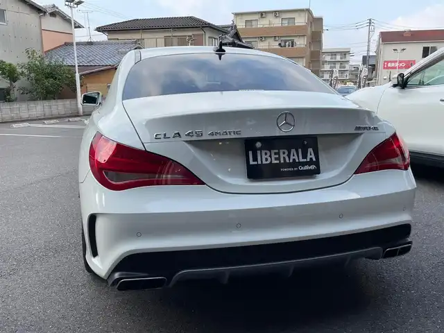 メルセデス・ベンツ ＣＬＡ４５ 4マチック 香川県 2015(平27)年 4.2万km カルサイトホワイト パドルシフト/4WD/アイドリングストップ/スマートキー/ACC/衝突軽減/レーンアシスト/BSM/ワンオーナー/GPSレーダー/純正ナビ/地デジ、BT/CD/DVD/USB/ブラックレザーシート/シートヒーター/パワーシート/コーナーセンサー/フロントドライブレコーダー