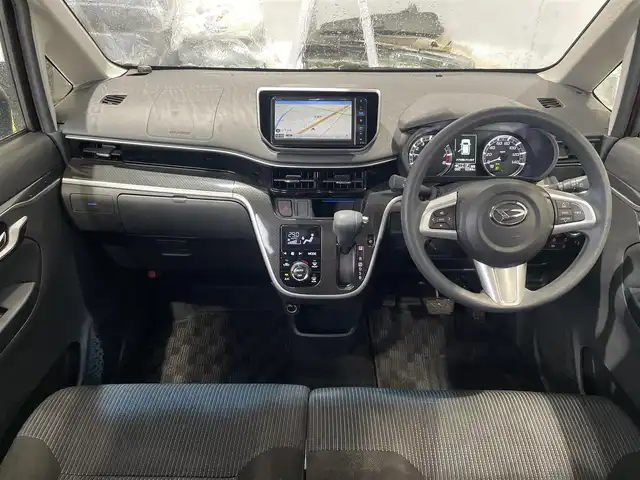 ダイハツ ムーヴ カスタム X VS SAⅢ 富山県 2022(令4)年 6.6万km ブラックマイカメタリック/ファイアークォーツレッドメタリック 2トーン ワンオーナー／パノラミックビューモニター／ナビ／フルセグＴＶ／Ｂｌｕｅｔｏｏｔｈ／ＤＶＤ再生／シートヒーター／スマートキー／プッシュスタート／衝突軽減ブレーキ／オートマチックハイビーム