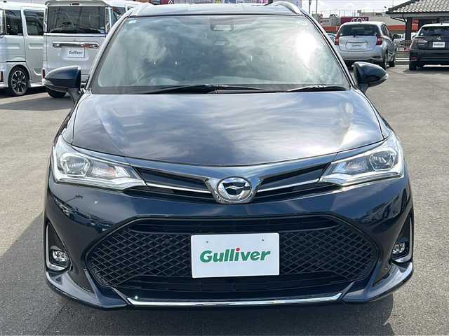 トヨタ カローラ フィールダー 1．5G ダブルバイビー 山口県 2018(平30)年 1.3万km ブラッキッシュアゲハガラスフレーク 純正7型ナビ/バックカメラ/ハーフレザーシート/トヨタセーフティーセンス/アイドリングストップ/横滑り防止装置/カーテンエアバック/W＋サイドエアバック/コーナーセンサー