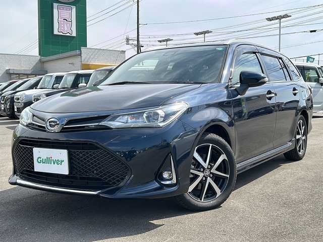 トヨタ カローラ フィールダー 1．5G ダブルバイビー 山口県 2018(平30)年 1.3万km ブラッキッシュアゲハガラスフレーク 純正7型ナビ/バックカメラ/ハーフレザーシート/トヨタセーフティーセンス/アイドリングストップ/横滑り防止装置/カーテンエアバック/W＋サイドエアバック/コーナーセンサー