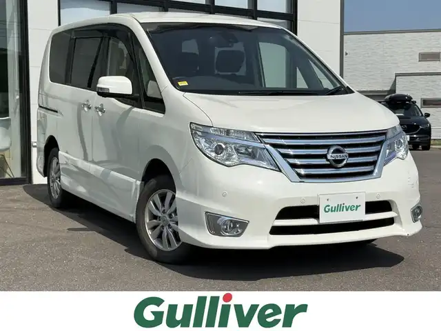 日産 セレナ ハイウェイスター Aセーフティ 道南・函館 2014(平26)年 1.8万km ブリリアントホワイトパール 純正ナビ/フルセグＴＶ/衝突軽減ブレーキ/クルーズコントロール/全周囲カメラ/コーナーセンサー/クルーズコントロール/両側パワースライドドア/オートライト/プッシュスタート/アイドリングストップ